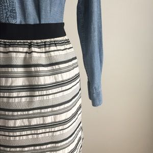 LOFT Skirts - Loft silk skirt | Black + White striped | Sz 12 LOFT Skirts - Loft silk skirt | Black + White striped | Sz 12